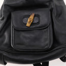 GUCCI Bamboo Backpack Leather Black Gold 003 1705 0030 Auth ep13234-26