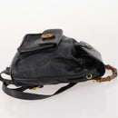 GUCCI Bamboo Backpack Leather Black Gold 003 1705 0030 Auth ep13234-3
