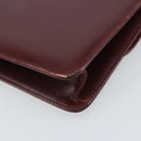 GUCCI Shoulder Bag Leather Bordeaux Gold Auth ep13238-16