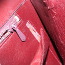 GUCCI Shoulder Bag Leather Bordeaux Gold Auth ep13238-9