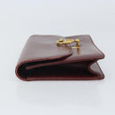 GUCCI Shoulder Bag Leather Bordeaux Gold Auth ep13238-4