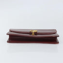 GUCCI Shoulder Bag Leather Bordeaux Gold Auth ep13238-6