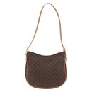 CELINE Macadam Canvas Hand Bag PVC Leather Brown Gold Auth ep13241-3