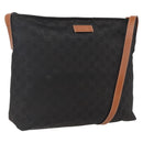 GUCCI GG Canvas Shoulder Bag Nylon Black Silver 308840 Auth ep13242-1