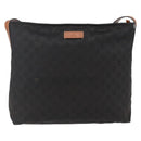 GUCCI GG Canvas Shoulder Bag Nylon Black Silver 308840 Auth ep13242-2
