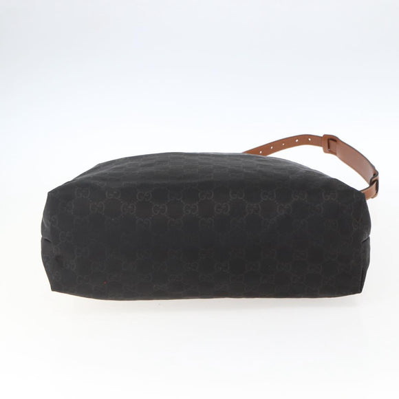 GUCCI GG Canvas Shoulder Bag Nylon Black Silver 308840 Auth ep13242