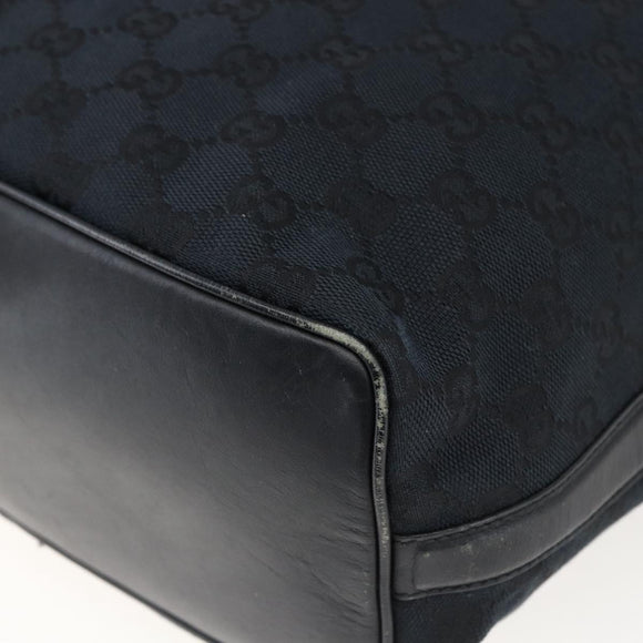 GUCCI GG Canvas Shoulder Bag Black Gold 001 42870 Auth ep13244