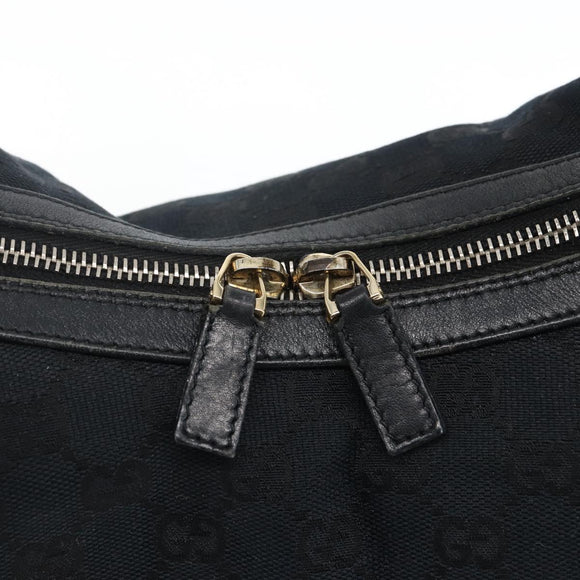 GUCCI GG Canvas Shoulder Bag Black Gold 001 42870 Auth ep13244