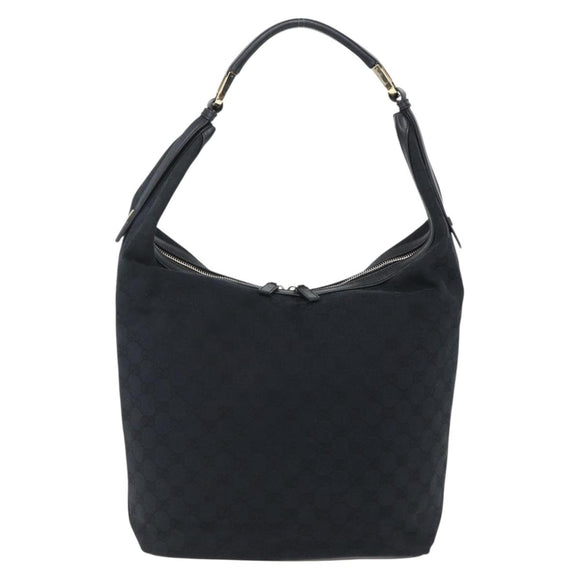 GUCCI GG Canvas Shoulder Bag Black Gold 001 42870 Auth ep13244