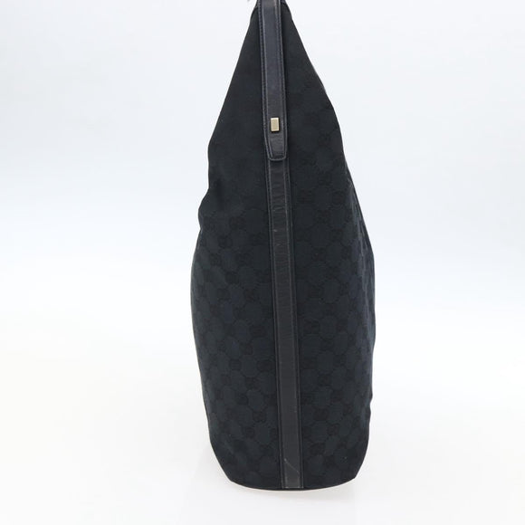 GUCCI GG Canvas Shoulder Bag Black Gold 001 42870 Auth ep13244