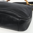 GUCCI Bamboo Hand Bag Leather 2way Black Gold 001 2123 1638 Auth ep13245-12