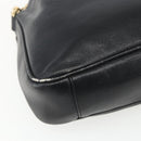 GUCCI Bamboo Hand Bag Leather 2way Black Gold 001 2123 1638 Auth ep13245-15