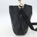 GUCCI Bamboo Hand Bag Leather 2way Black Gold 001 2123 1638 Auth ep13245-4