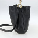 GUCCI Bamboo Hand Bag Leather 2way Black Gold 001 2123 1638 Auth ep13245-5