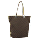 GUCCI GG Canvas Tote Bag Dark Brown Silver 31243 Auth ep13258-1