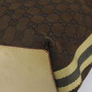 GUCCI GG Canvas Tote Bag Dark Brown Silver 31243 Auth ep13258-10