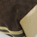 GUCCI GG Canvas Tote Bag Dark Brown Silver 31243 Auth ep13258-15