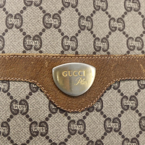 GUCCI GG Plus Supreme Web Sherry Line Tote Bag PVC Beige Gold Auth ep13260