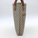 GUCCI GG Plus Supreme Web Sherry Line Tote Bag PVC Beige Gold Auth ep13260-4