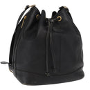 Burberrys Shoulder Bag Leather Black Gold Auth ep13262-1