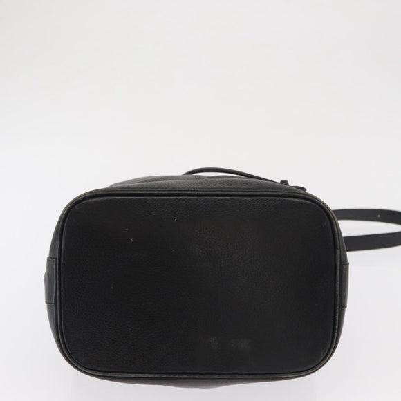 Burberrys Shoulder Bag Leather Black Gold Auth ep13262