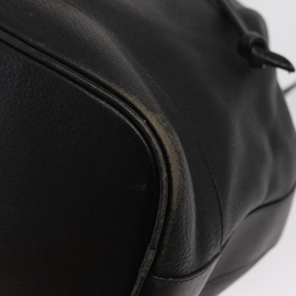 Burberrys Shoulder Bag Leather Black Gold Auth ep13262