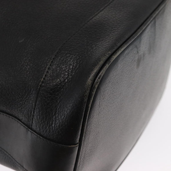 Burberrys Shoulder Bag Leather Black Gold Auth ep13262