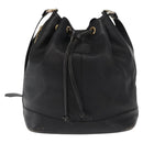 Burberrys Shoulder Bag Leather Black Gold Auth ep13262-13