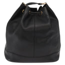 Burberrys Shoulder Bag Leather Black Gold Auth ep13262-2