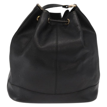 Burberrys Shoulder Bag Leather Black Gold Auth ep13262 - 0