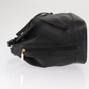 Burberrys Shoulder Bag Leather Black Gold Auth ep13262-4
