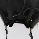 Burberrys Shoulder Bag Leather Black Gold Auth ep13262-7