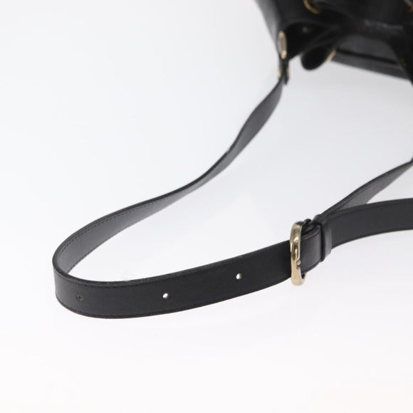 Burberrys Shoulder Bag Leather Black Gold Auth ep13262