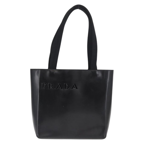 PRADA Hand Bag Leather Black Auth ep13263