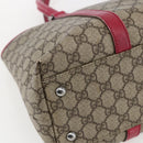 GUCCI GG Supreme Tote Bag PVC Beige Silver 114595 Auth ep13264-11