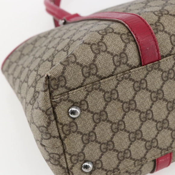 GUCCI GG Supreme Tote Bag PVC Beige Silver 114595 Auth ep13264