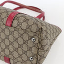 GUCCI GG Supreme Tote Bag PVC Beige Silver 114595 Auth ep13264-12