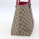 GUCCI GG Supreme Tote Bag PVC Beige Silver 114595 Auth ep13264-5
