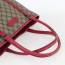 GUCCI GG Supreme Tote Bag PVC Beige Silver 114595 Auth ep13264-7