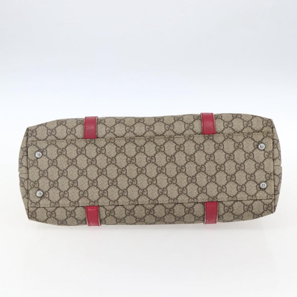 GUCCI GG Supreme Tote Bag PVC Beige Silver 114595 Auth ep13264