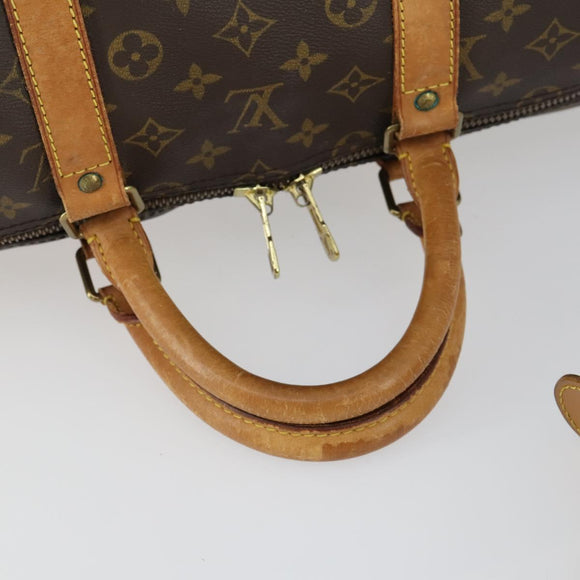 LOUIS VUITTON Monogram Keepall Bandouliere 55 Boston Bag M41414 LV Auth ep13266