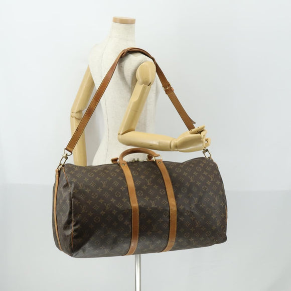 LOUIS VUITTON Monogram Keepall Bandouliere 55 Boston Bag M41414 LV Auth ep13266