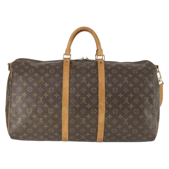 LOUIS VUITTON Monogram Keepall Bandouliere 55 Boston Bag M41414 LV Auth ep13266