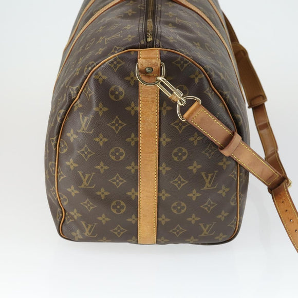 LOUIS VUITTON Monogram Keepall Bandouliere 55 Boston Bag M41414 LV Auth ep13266