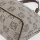 LOEWE Anagram Hand Bag Leather Gray Gold Auth ep13268-14