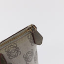 LOEWE Anagram Hand Bag Leather Gray Gold Auth ep13268-17