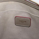 LOEWE Anagram Hand Bag Leather Gray Gold Auth ep13268-18