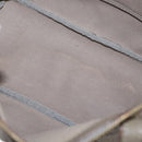 LOEWE Anagram Hand Bag Leather Gray Gold Auth ep13268-11