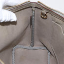 LOEWE Anagram Hand Bag Leather Gray Gold Auth ep13268-19