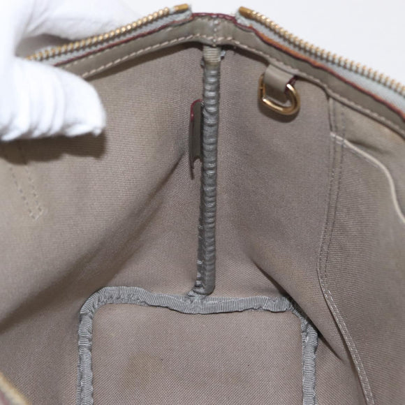 LOEWE Anagram Hand Bag Leather Gray Gold Auth ep13268